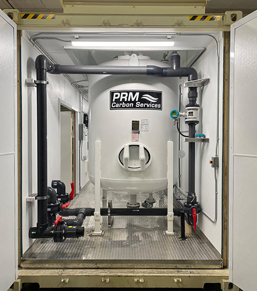 Containerized PFAS treatment system mounted in mobile trailer for on-site water remediation