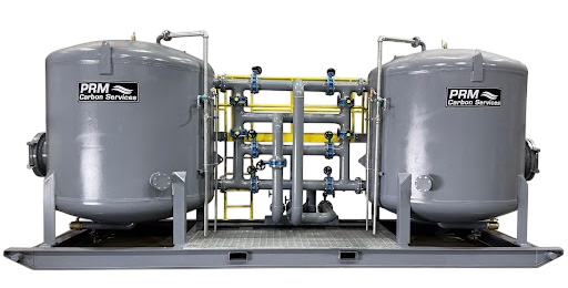 Dual PRM carbon filtration tanks for PFAS water treatment and remediation